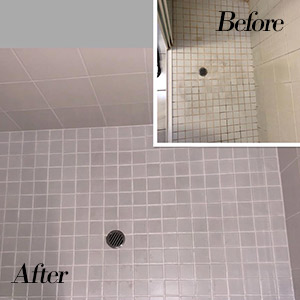 Before After Bathroom Tile and Grout Cleaning in Melbourne